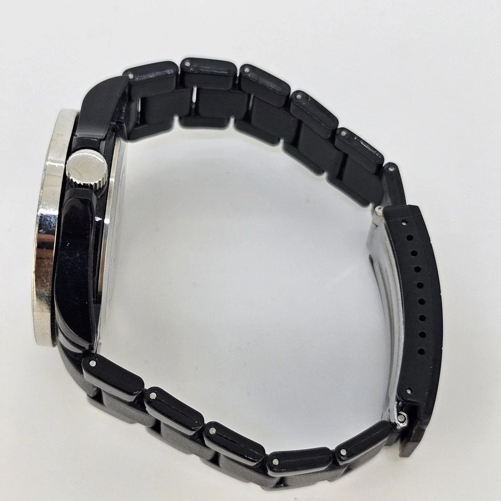 Women's Watch 40MM Black Dial Crystal Bezel Black Bracelet Band 6.5